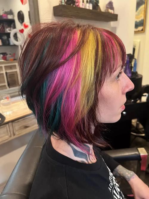 Lioness Hair Designs can add fashion colors without adding the high maintenance while keeping your p(..)